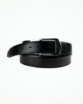 Comfort-Fit Stretchy Black Belt with Ribbed Design