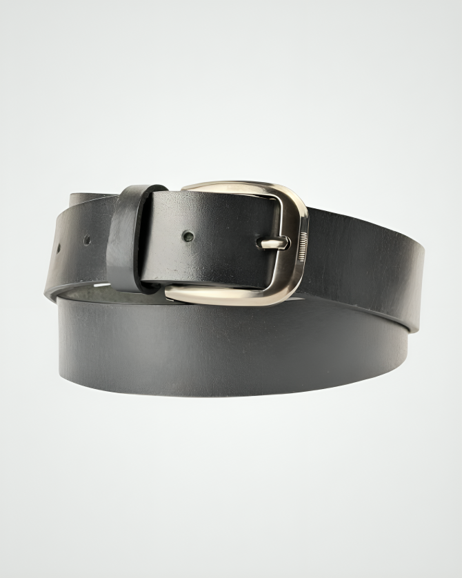 Essential Black Leather Belt for Daily Wear