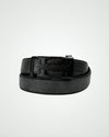 Black Croco Texture Belt with Auto-Lock Buckle
