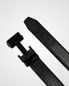Black Croco Texture Belt with Auto-Lock Buckle