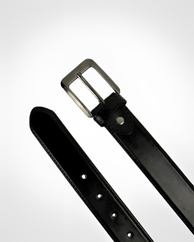 Classic Black Formal Leather Belt