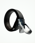 Comfort-Fit Stretchy Black Belt with Ribbed Design