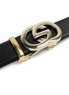 Black Auto-Lock Belt with Gold GG Buckle