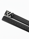 Modern Textured Leather Belt with Iconic LV Style