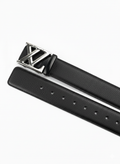 Textured Leather Belt with Iconic LV Style