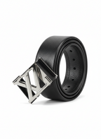 Textured Leather Belt with Iconic LV Style
