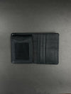 Black Grain Leather Wallet with ID Window
