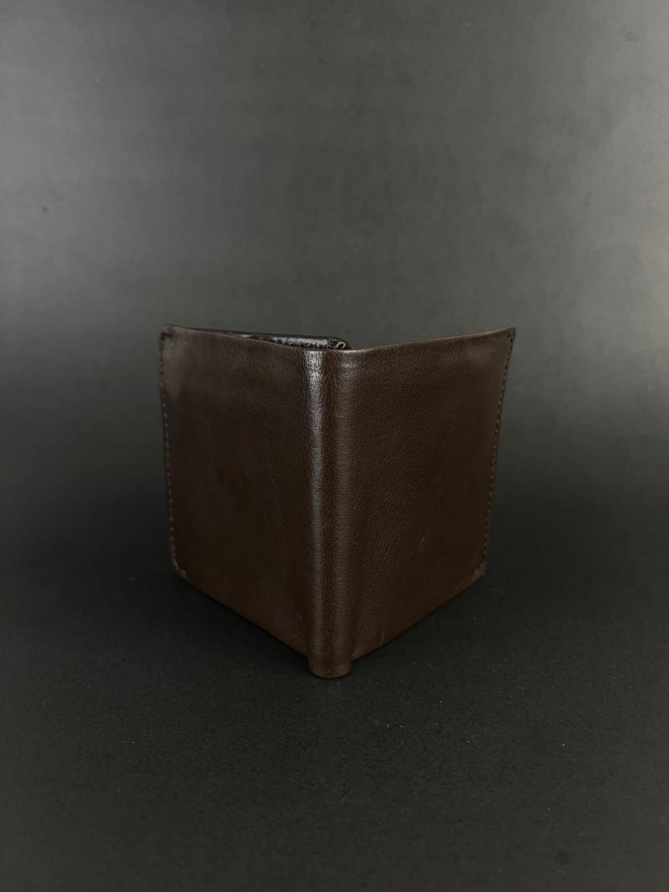 Deep Brown Leather Bifold: Slim Wallet