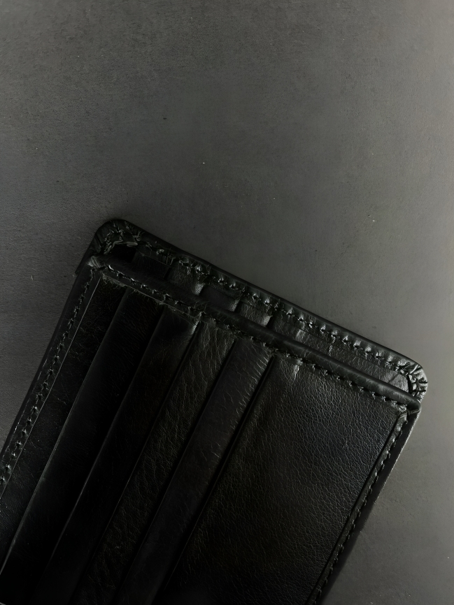Black Leather Wallet: 18 Pockets for Max Capacity