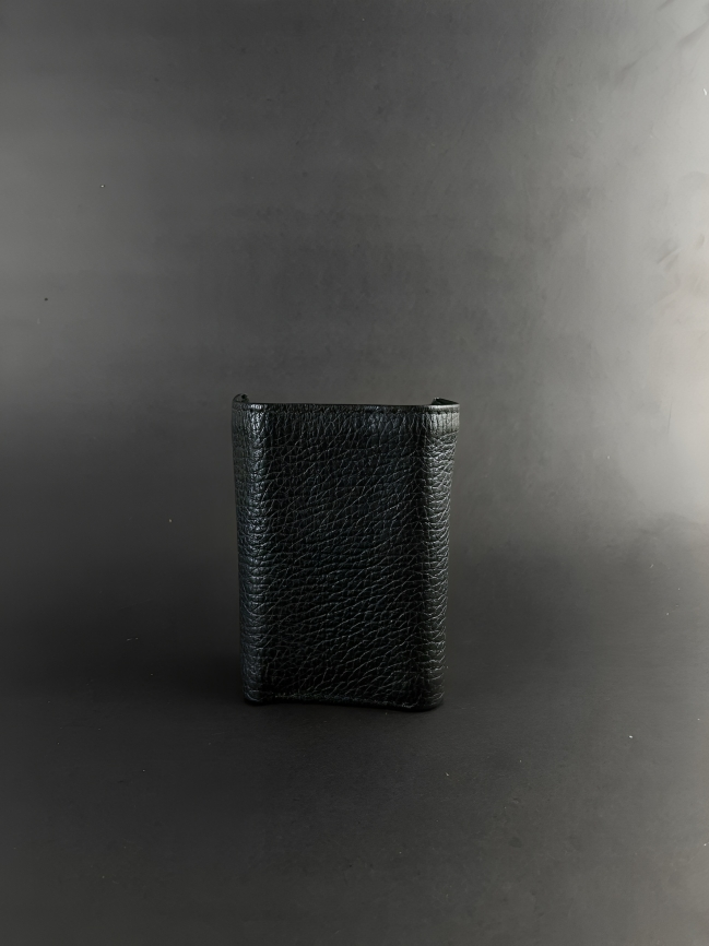 Black Pebbled Leather Key Case Organizer