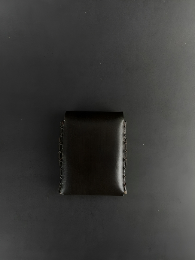 Hand Made Dark Brown Leather Card Pouch