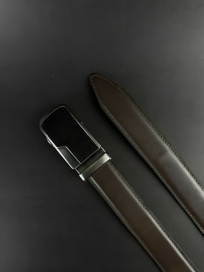 Executive Stitch Brown Leather Belt