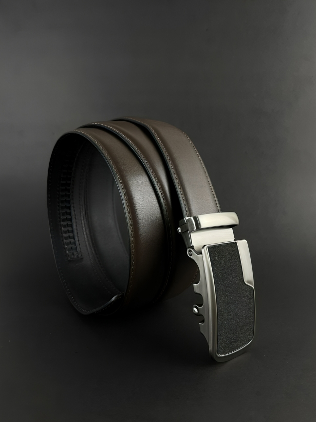 Executive Stitch Brown Leather Belt