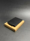 Black Leather Card Holder with Magnetic Money Clip