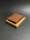 Rich Tan Leather Wallet: Unique Geometric Design