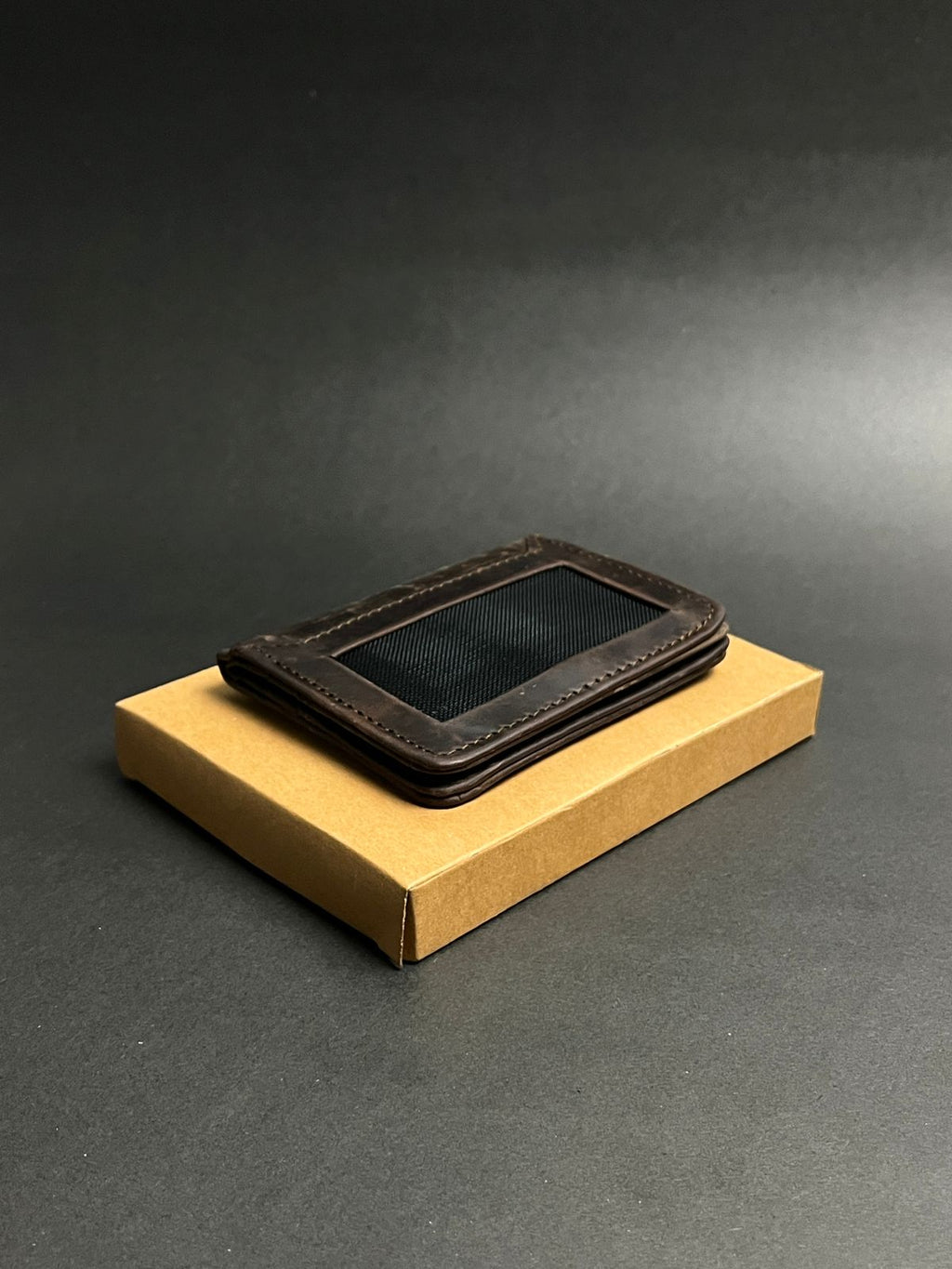 Rustic Brown Leather ID Wallet