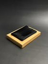 Black Leather Card Pouch with Unique Wrap Closure
