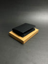 Black Grain Leather Wallet with ID Window