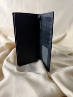 Black Long Bifold Leather Wallet