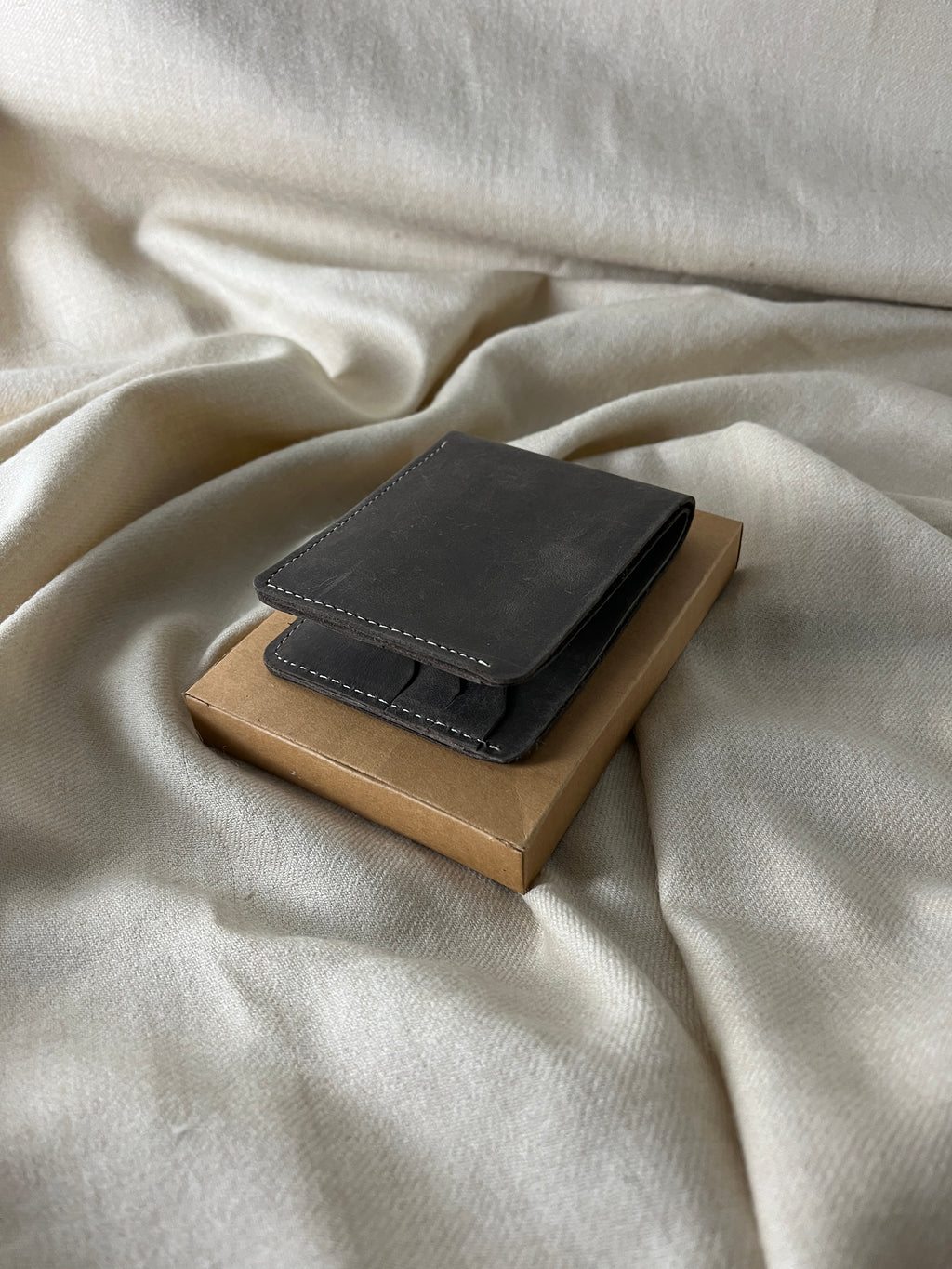 Vintage Distressed Brown Leather Slim Wallet
