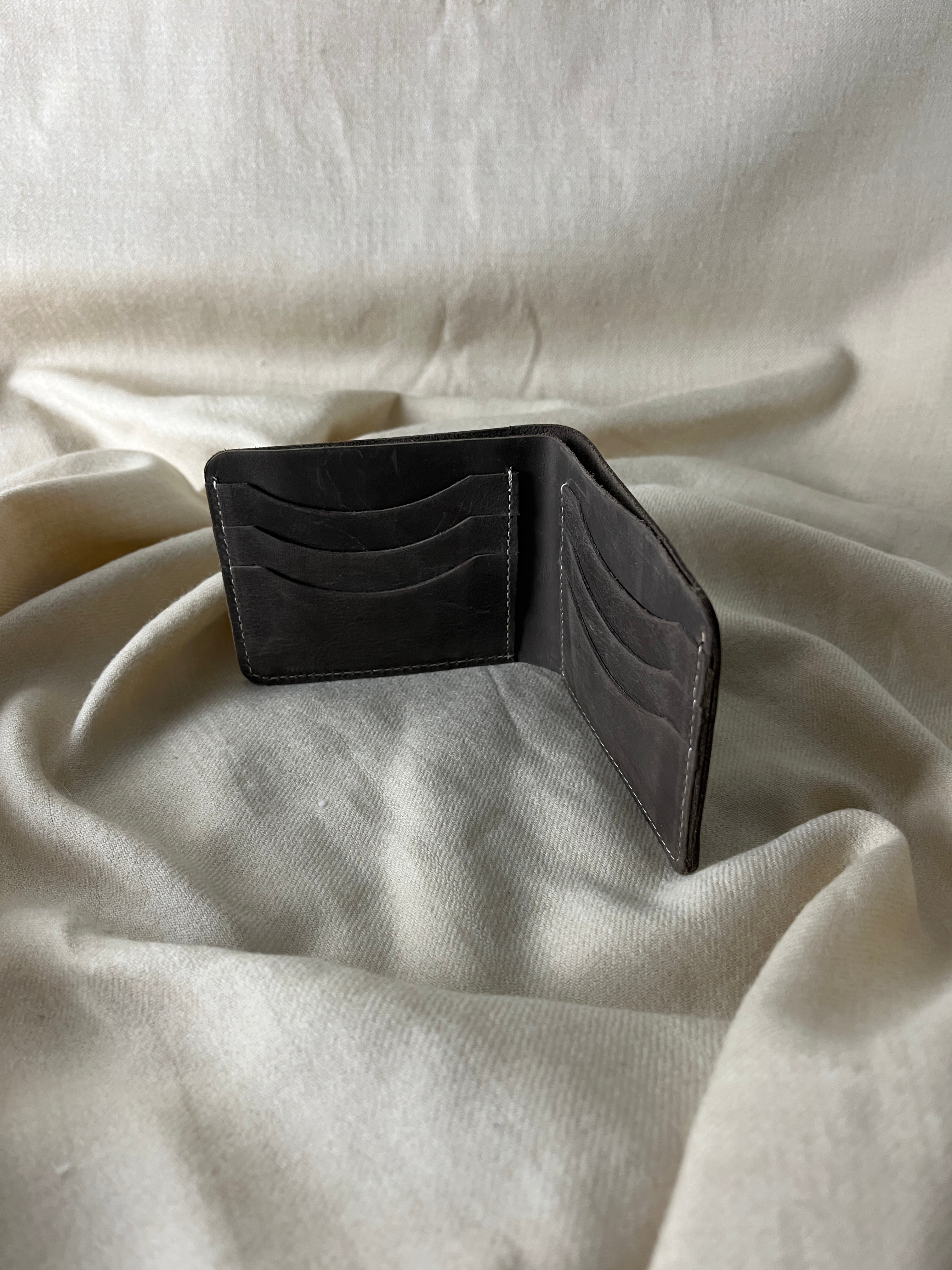 Vintage Distressed Brown Leather Slim Wallet