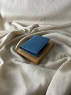 Vibrant Blue Leather Card and ID Wallet