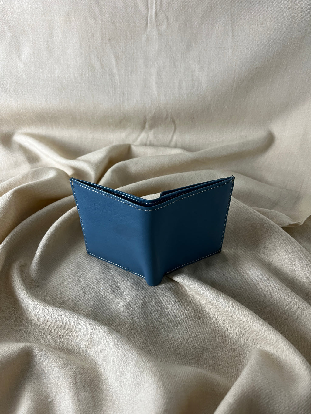Vibrant Blue Leather Card and ID Wallet