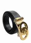 Black Auto-Lock Belt with Gold GG Buckle
